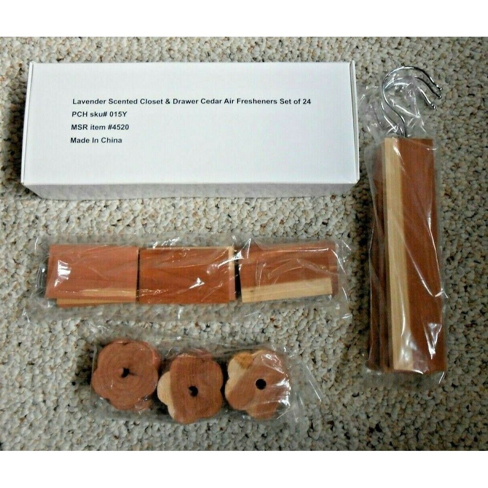 LAVENDER CLOSET/DRAWER CEDAR AIR FRESHENERS SET OF 24 New In Box GREAT GIFT IDEA